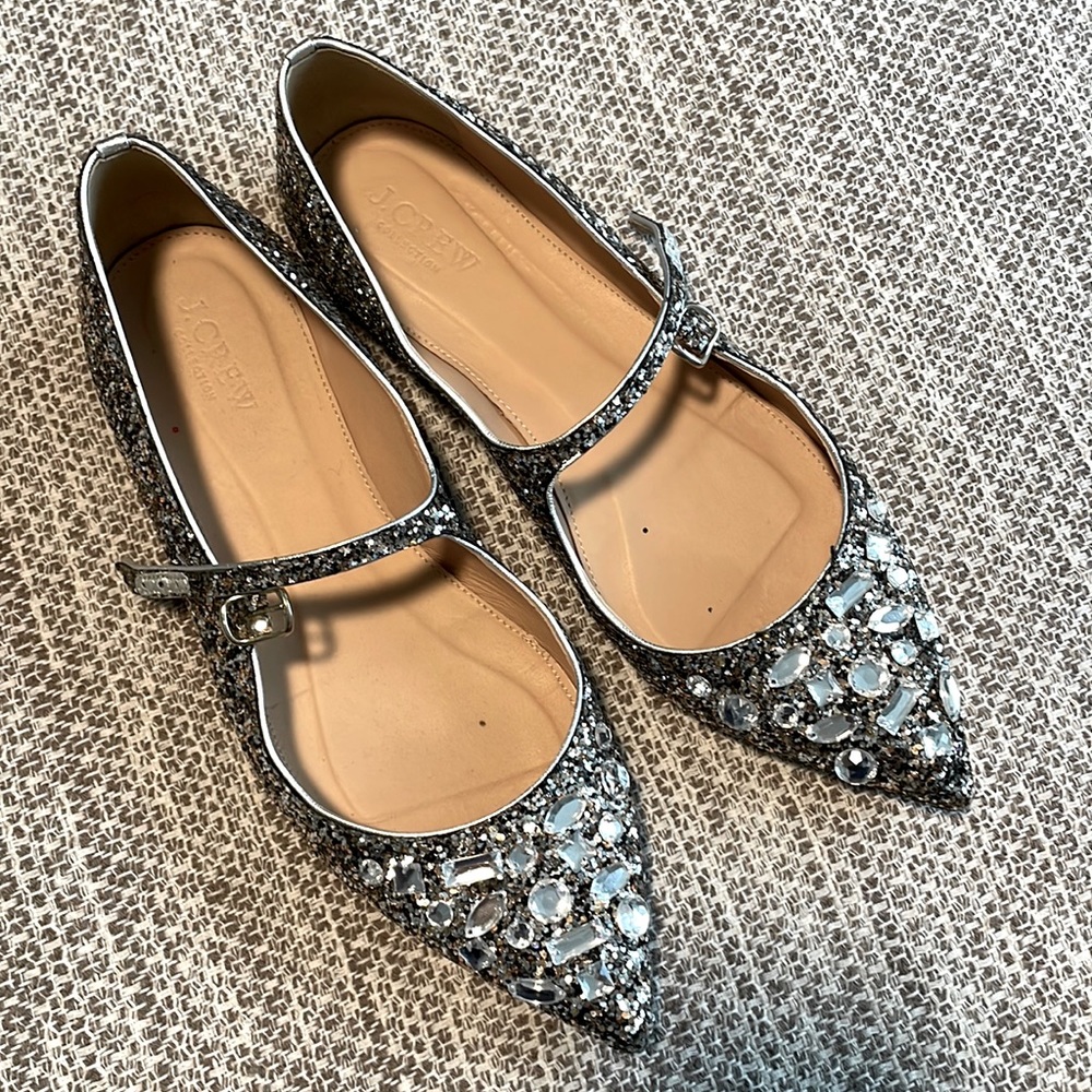 Silver J Crew flats